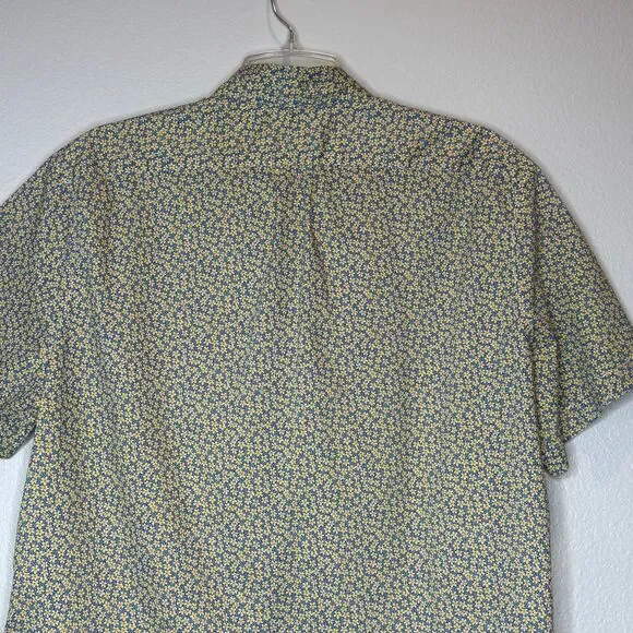 LIBERTY ARTS FABRICS J. CREW Mens Short Sleeve Button Up Shirt LT LG TALL Floral - Picture 6 of 8
